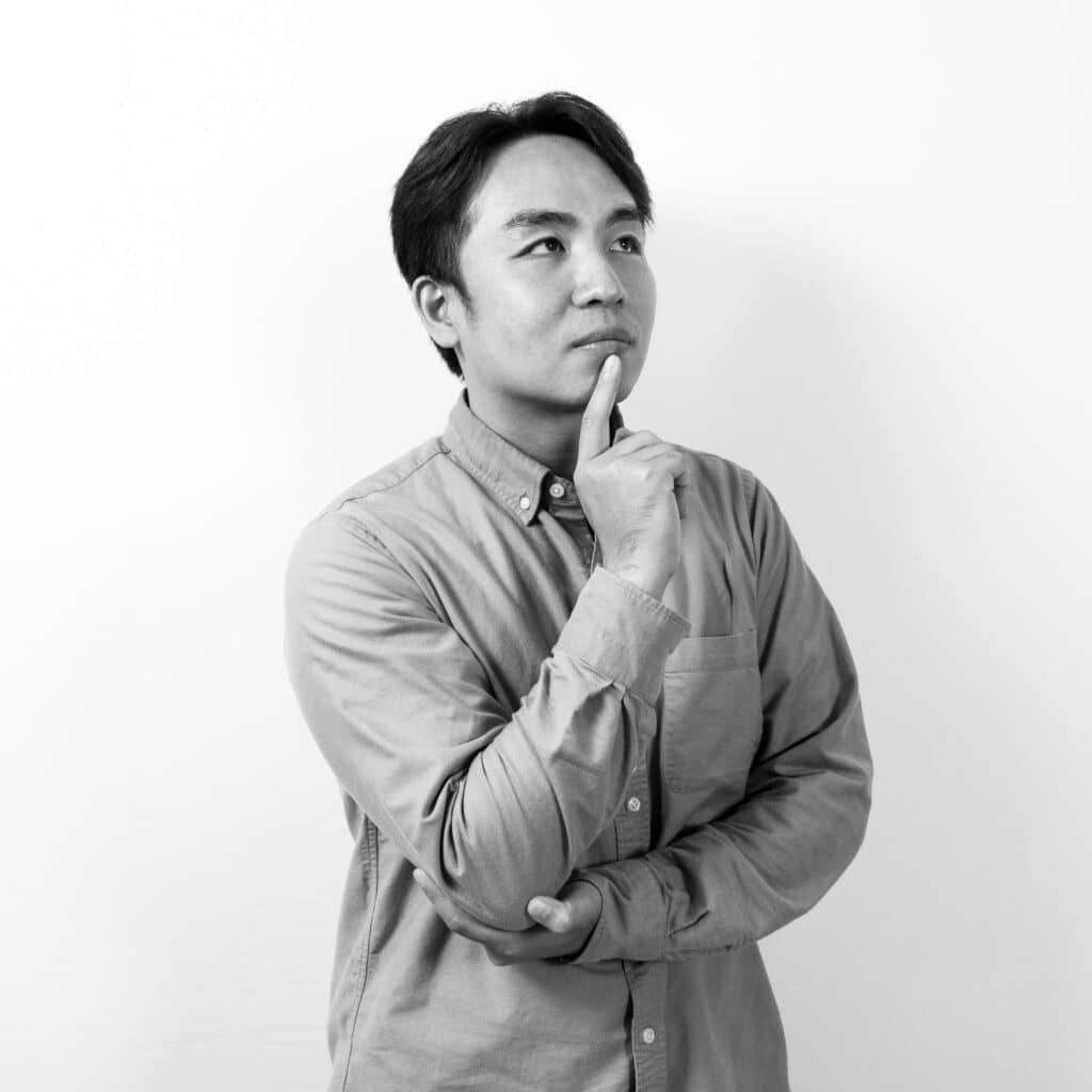 Black and white headshot of Mark Chen, a Mechanical Engineer at Pilotfish